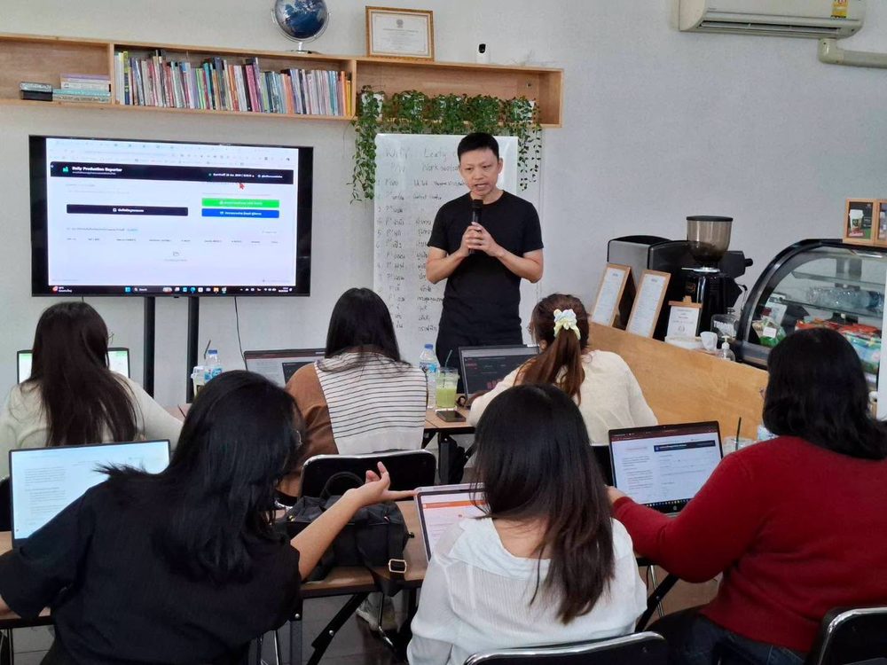เวิร์กช็อป AI ผู้เรียนทำงานกับไฟล์จริงของตัวเองระหว่างอบรม